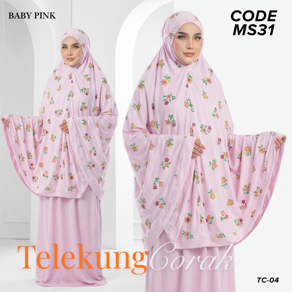 Telekung Corak Baru 2026 Cotton Viscose Digital Print Dewasa Free Size ...