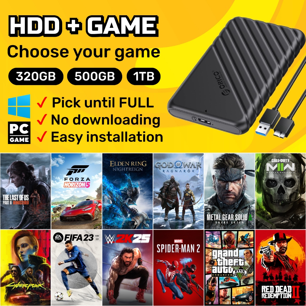 Harddisk + PC Game Installer (320GB/500GB/1TB) Request Your Games ...