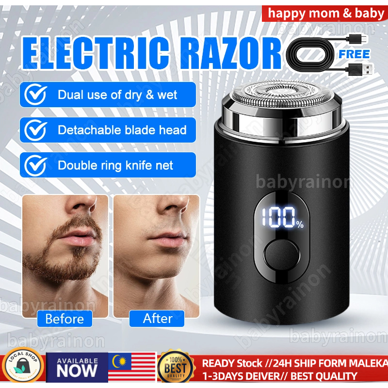 Mini Men's Electric Shaver USB Rechargeable Travel Razor Washable ...