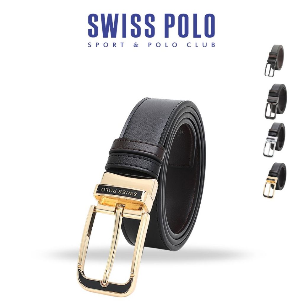 SWISS POLO PU Leather Pin Belt Buckle 35mm - WAB 472 (waist range 38-43 ...