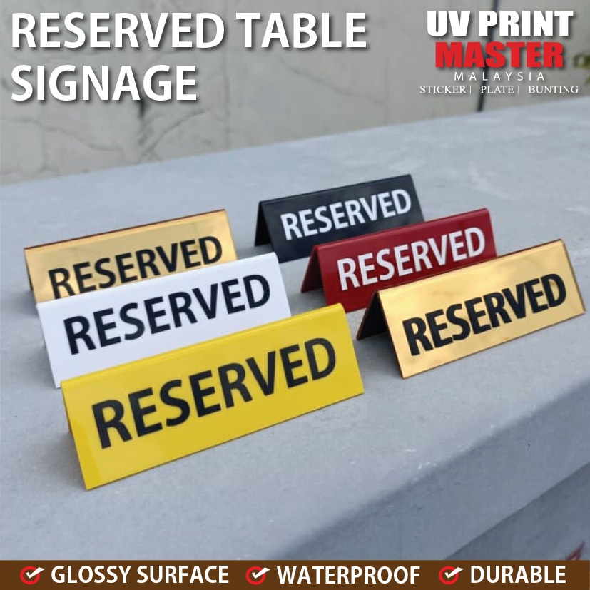 Acrylic Reserved Table Signage Reserve Seats for Customers ...