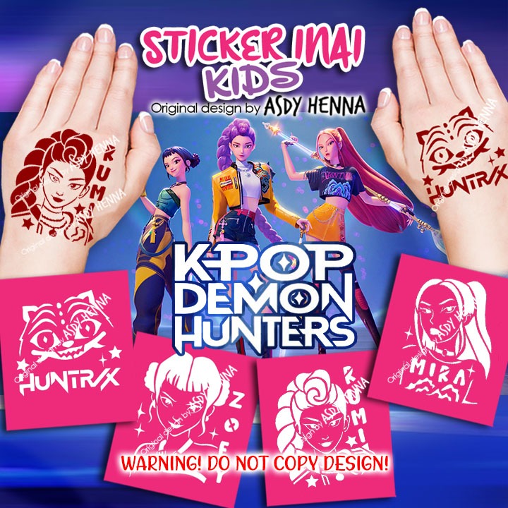 NEW Sticker Inai HUNTRIX Kpop Demon Hunter Rumi Stencil Kartun Kids by ...
