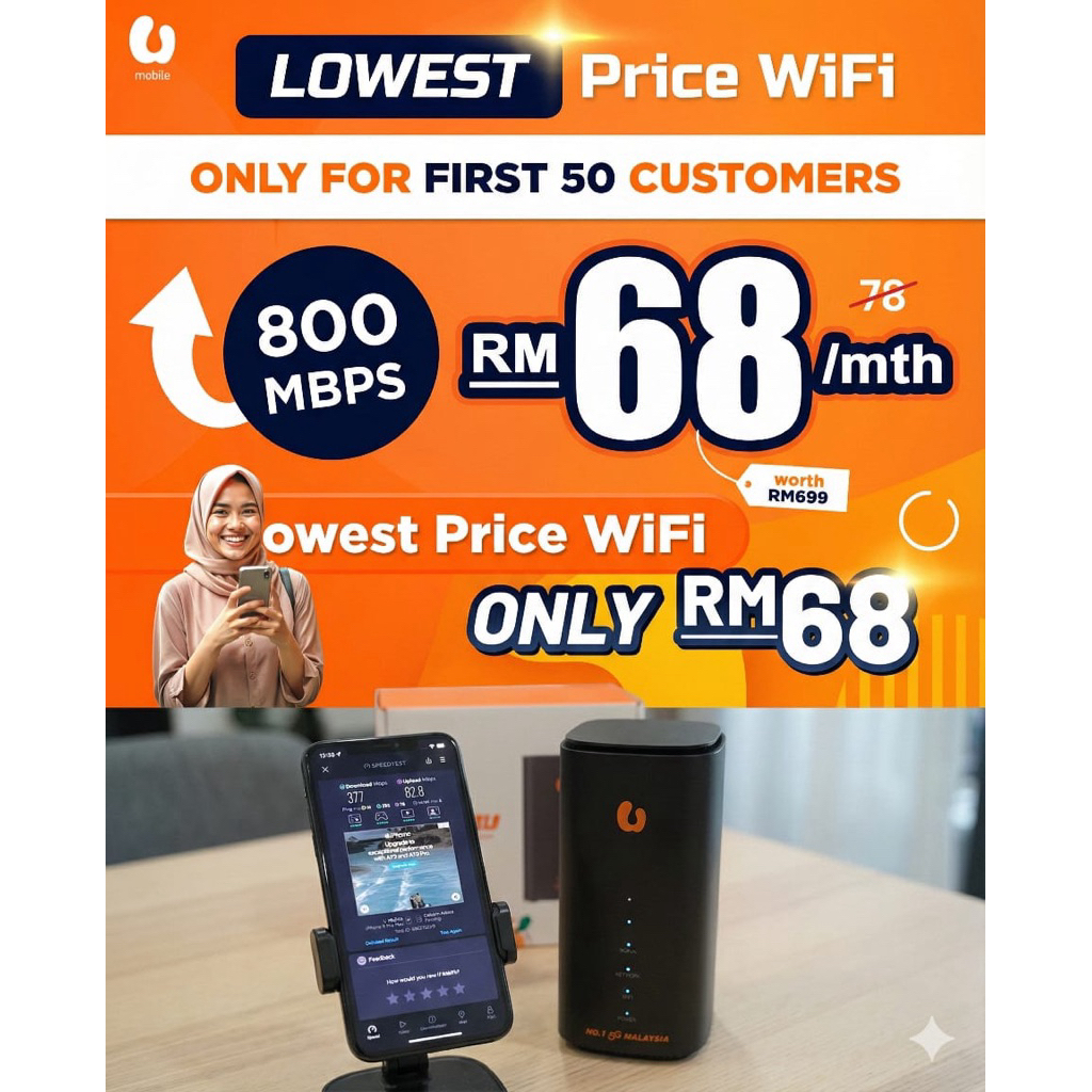UHome 5g UMobile WiFi Router High Speed Unlimited data 2 Years Contract ...
