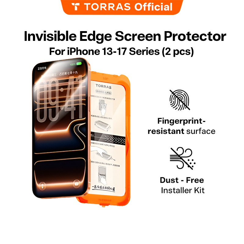 TORRAS Edge-To-Edge Invisible Screen Protector Ultra Clear Borderless ...