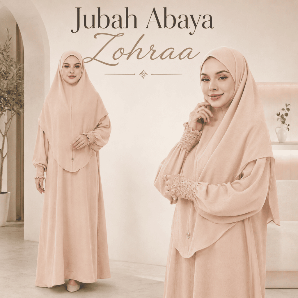 New Arrival Jubah Abaya Zohraa With Tudung Sarung (Full Set) Cey Crepe ...