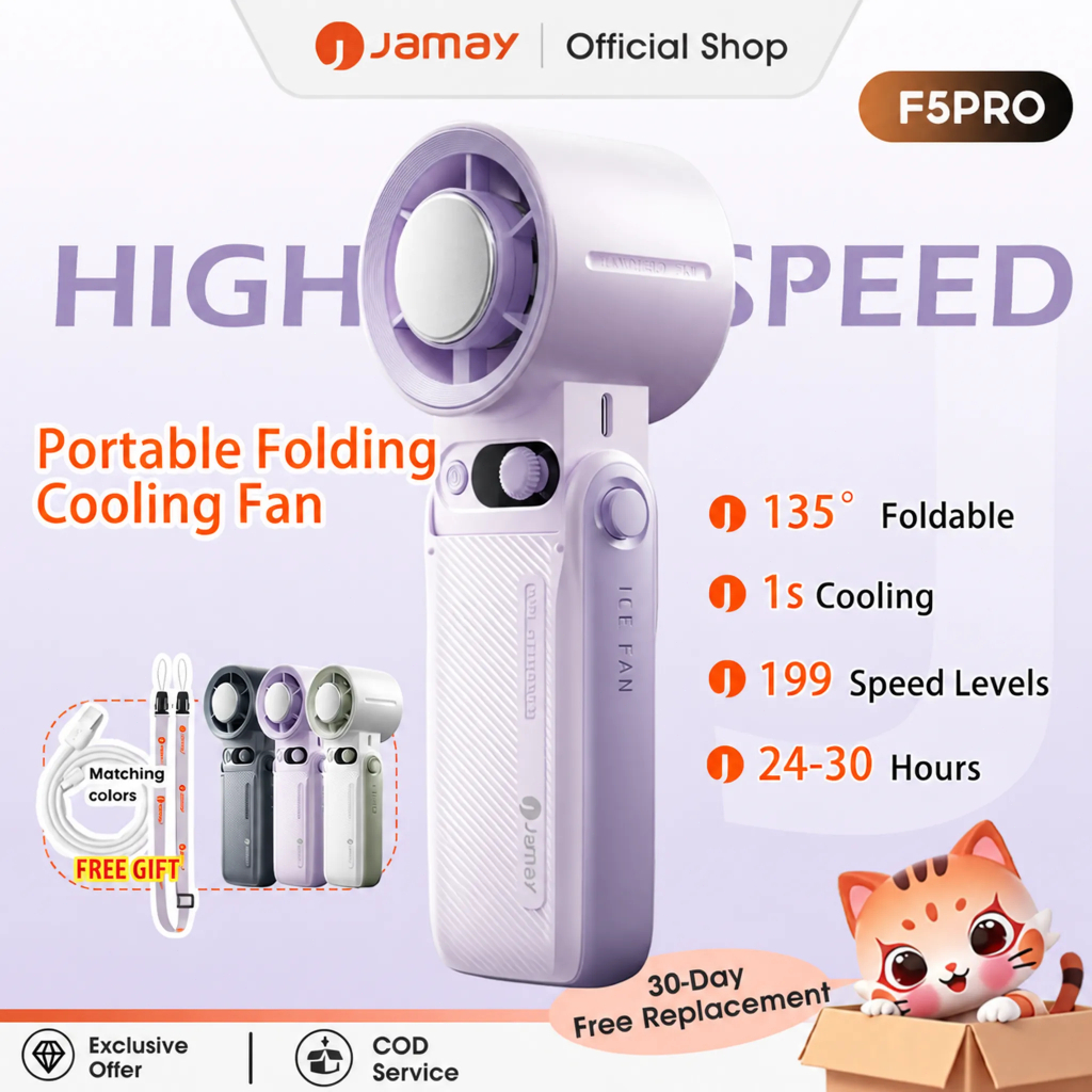 JAMAY F5Pro Portable Turbo Fan 20000RPM Mini Handheld Fan 199 Speed ...