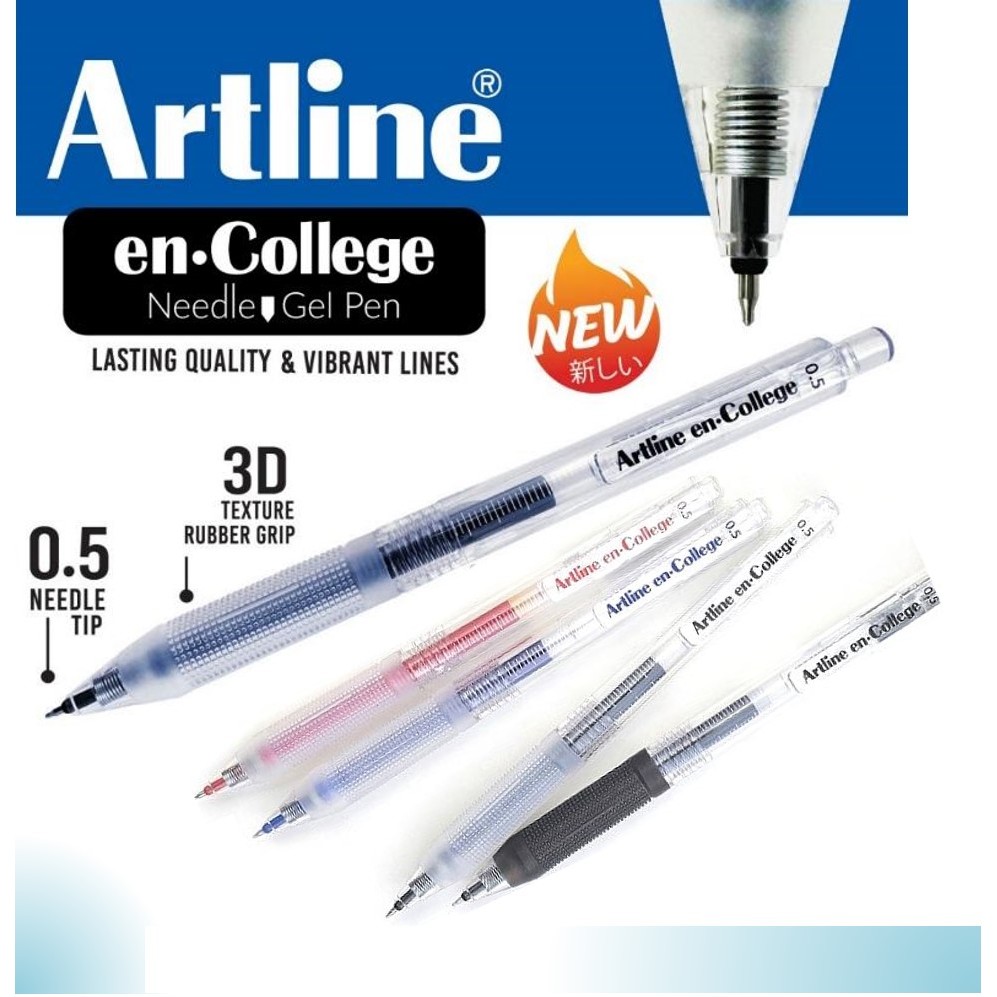 Artline Gelpen en.College Gel Pen Retractable 0.5mm Refill Ink Office ...