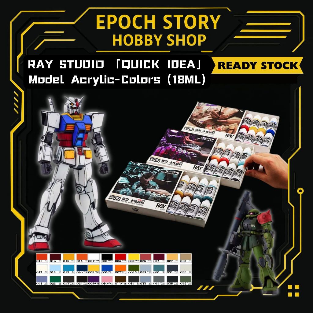 RAY STUDIO QUICK IDEA MODEL ACRYLIC COLORS BRUSH PAINT 18ML | Shopee ...