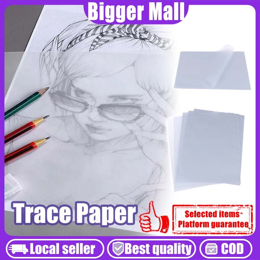 100 PCS A4 Translucent Sketch Paper/Red-Line Tracing Paper/Tracing ...