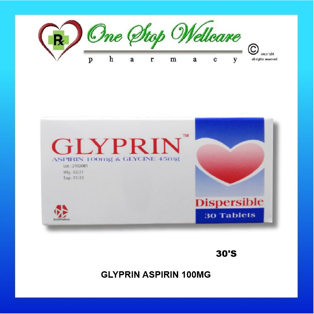 GLYPRIN ASPIRIN 100MG 30 TABLETS (EXP:02/2027) | Shopee Singapore