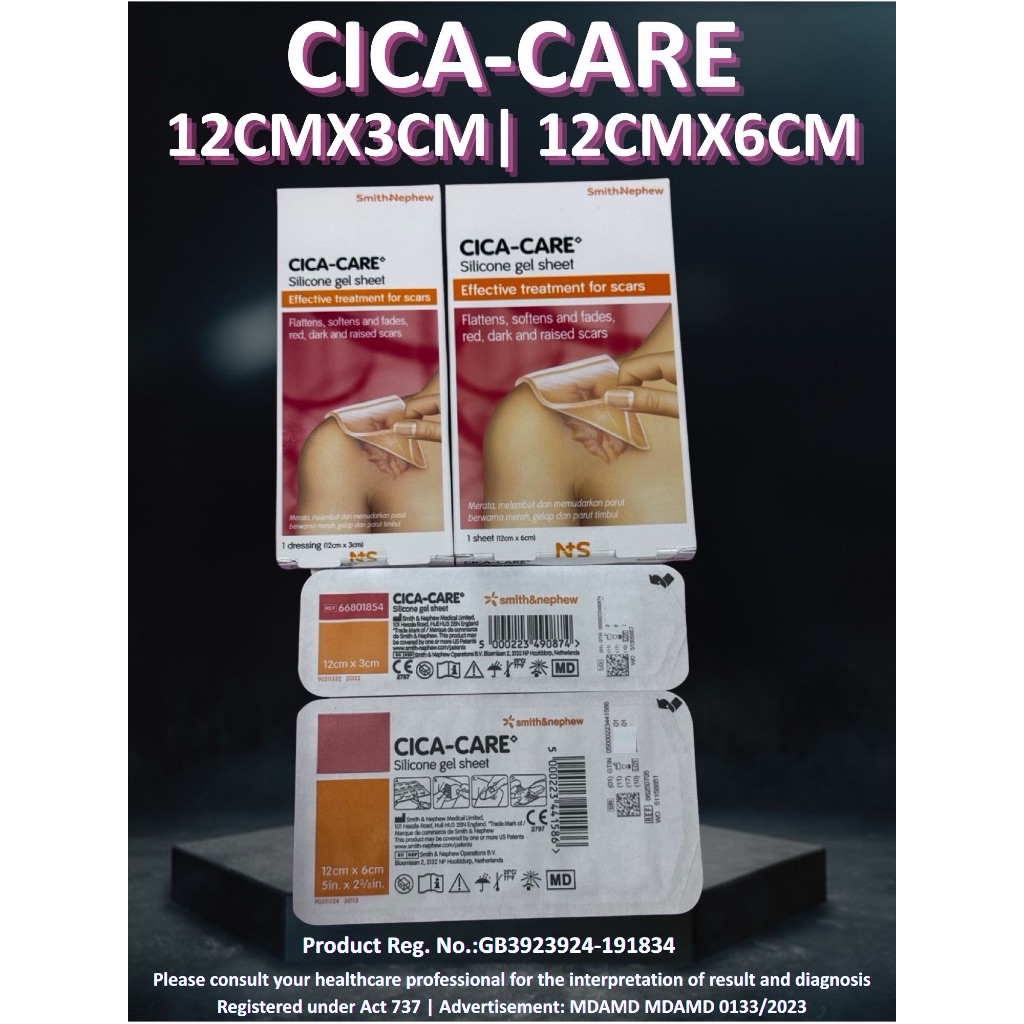 (12x3cm / 12x6cm) Cica-Care Smith & Nephew CicaCare Silicone Gel Sheet ...
