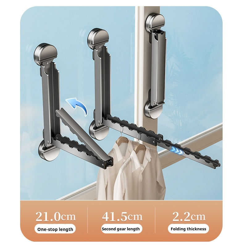 AIYU Drill-free suction cup concealed clothes drying rack|Carbon steel ...