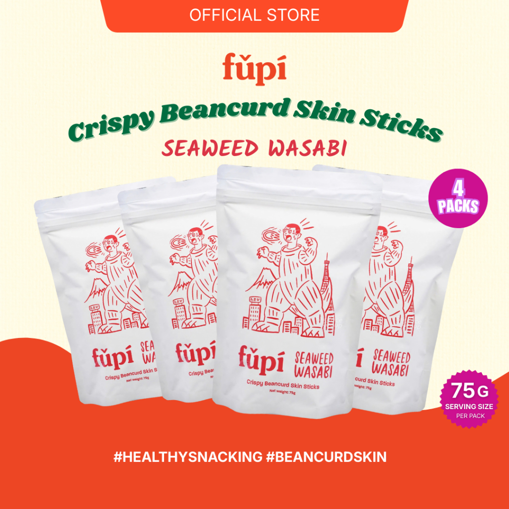 [Bundle of 4] Seaweed Wasabi Fupi Crispy Beancurd Skin Chips [Fu Chuk ...