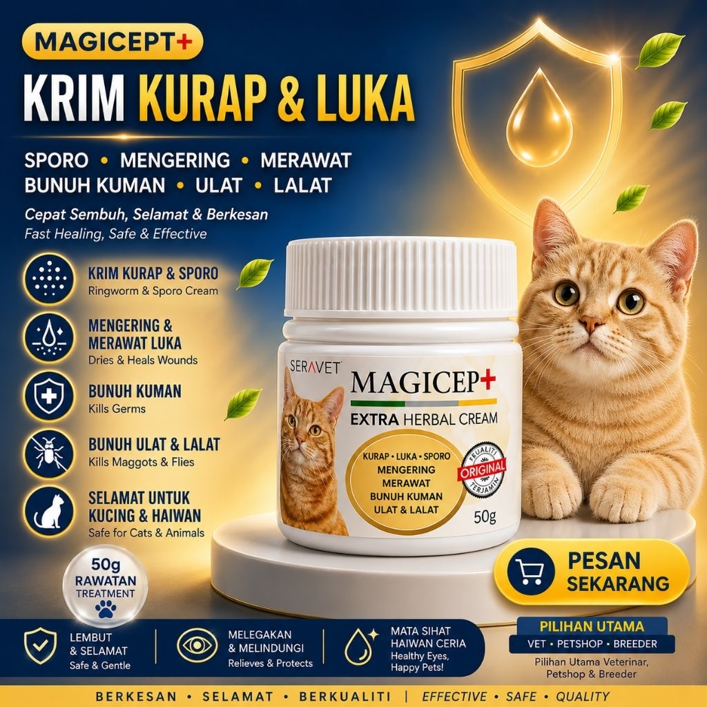 BECELICO Krim Kurap, Luka, Kudis Buta & Sporo Kucing . Cat Fungal ...