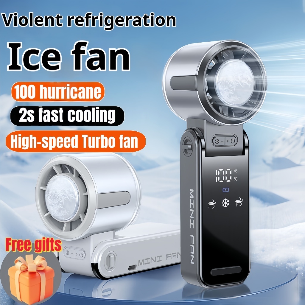 Portable Cooling Handheld Fan with Cold Plate Instant Ice Cool Effect ...