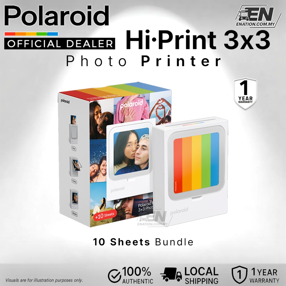 Polaroid Hi-Print 3x3 Pocket Photo Printer with 10 Sheets - (White ...