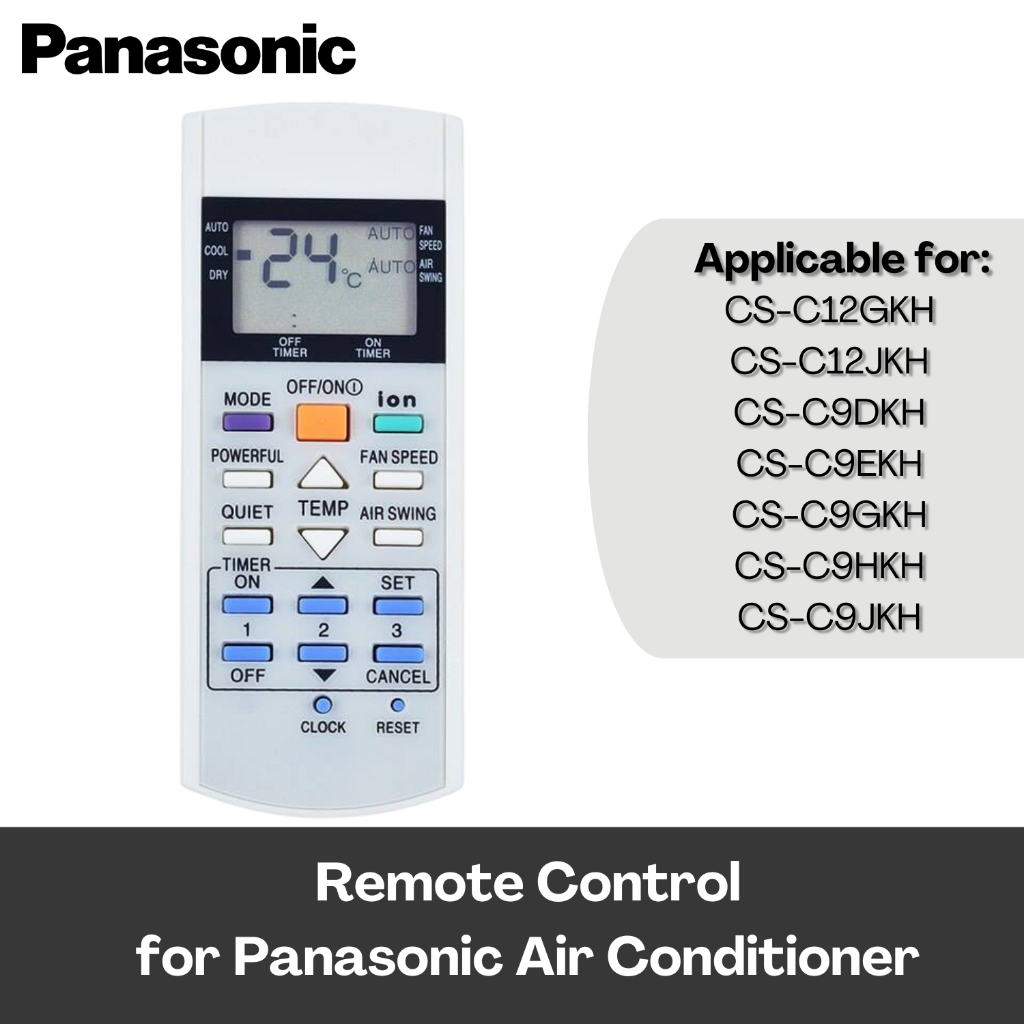 Panasonic Air Conditioner Air Cond Remote Control CS-C12GKH CS-C12JKH ...