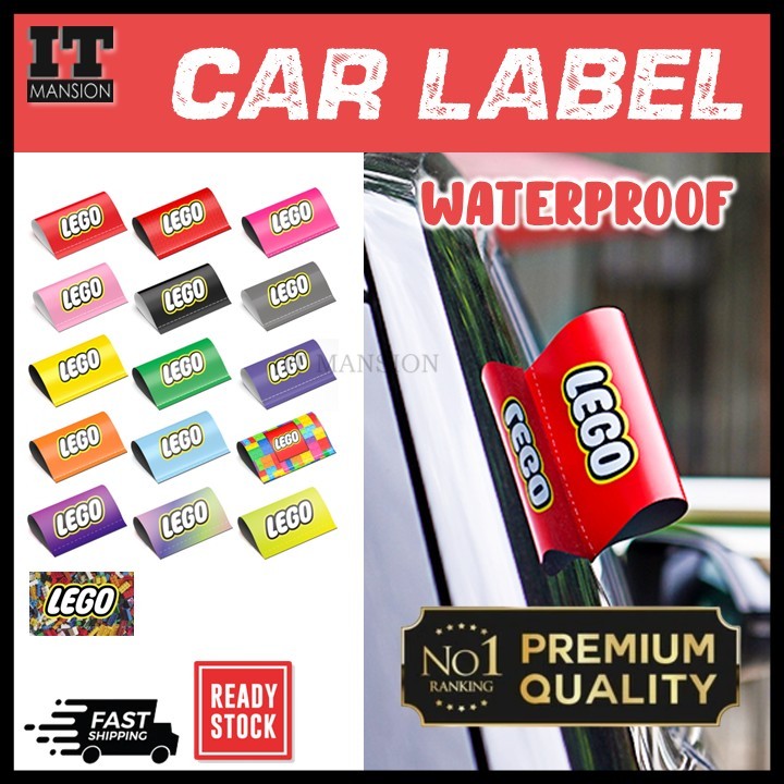 Car/Motorcycle LEGO Label Waterproof Washing Car Label Sticker Trunk ...