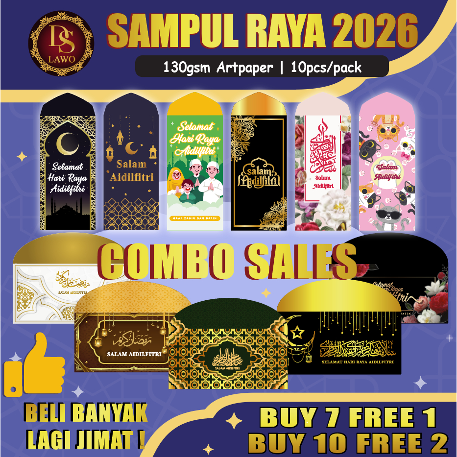 SAMPUL RAYA 2026 | Sampul Duit Raya | Modern Islamic | Mix Design Combo ...