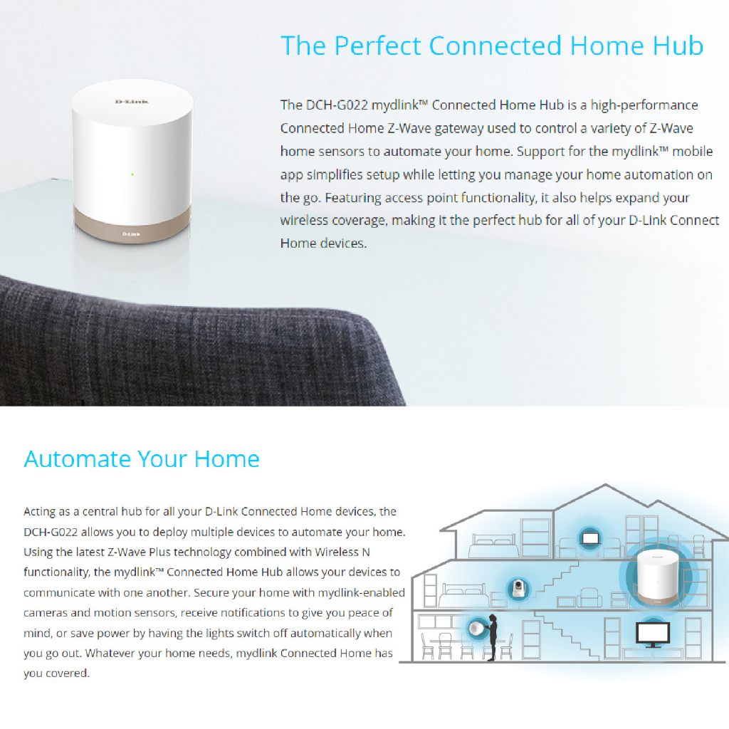 D-Link mydlink Connected Home Hub DCH-G022 - ( support Zwave Plus ...