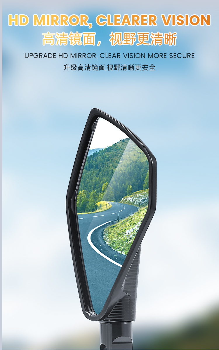 UNIVERSAL SIDE MIRROR ALLOY CNC MOTORCYCLE REARVIEW MIRROR CERMIN SISI ...
