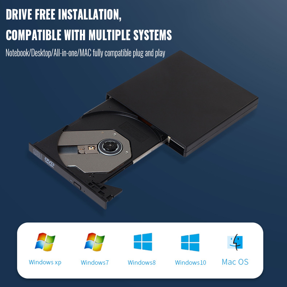 External CD DVD Drive USB Slim Portable External DVD Player Optical ...