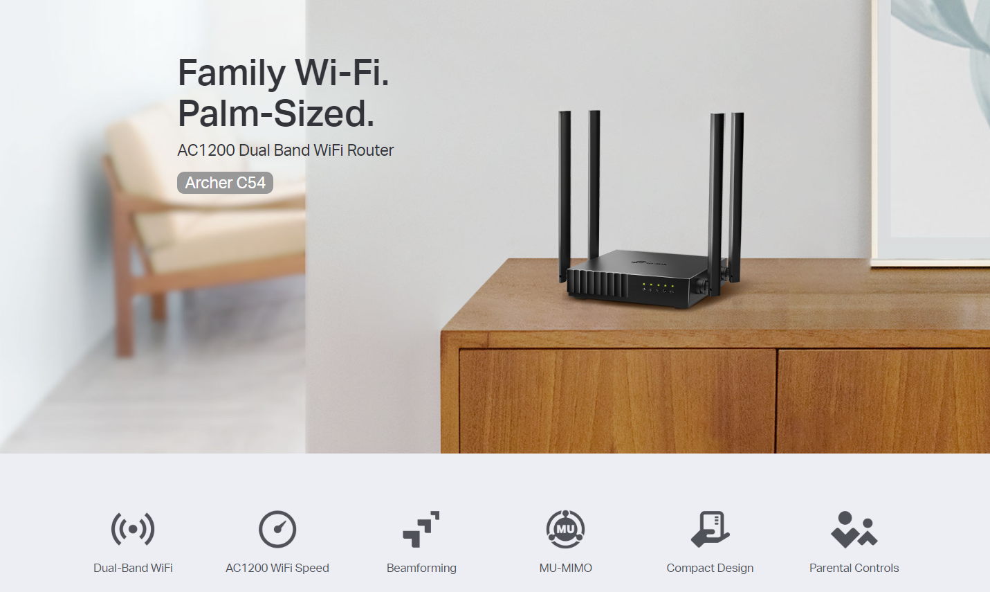 TP-Link Archer C54 AC1200 MU-MIMO Dual Band Multi Mode Wireless WiFi ...