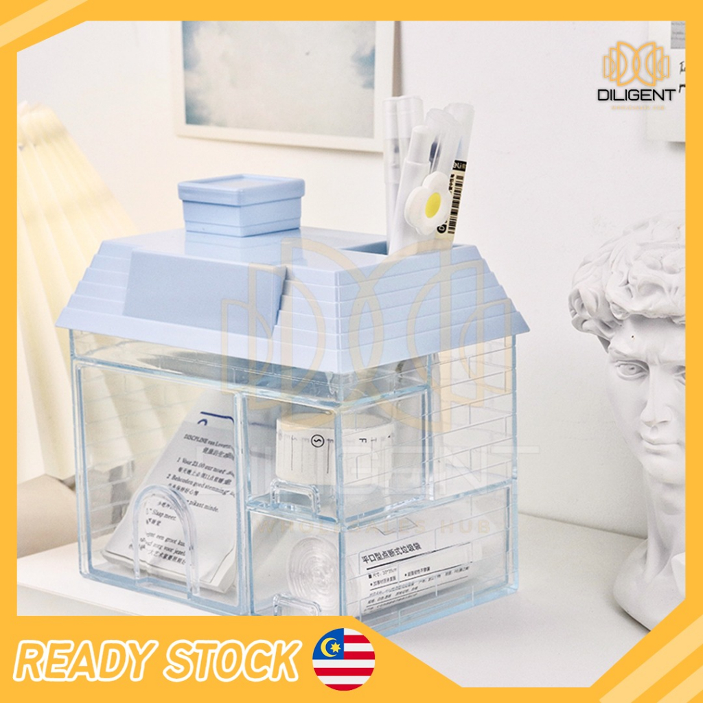 Creative House Shape Storage Box Multifunctional Desk Organizer ...