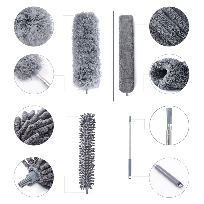 NO DEAD ANGLE 4 In 1 Microfiber Duster 280cm Long Handle Ceiling Fan ...