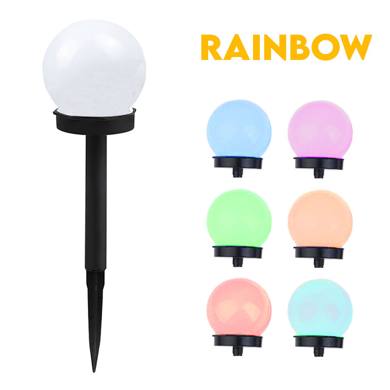 2 PCS 》 Solar Panel LED Round Ball Light Garden Outdoor Pathway ...