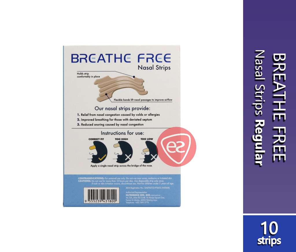 BREATHE FREE NASAL STRIPS ( REGULAR 10 STRIPS / KIDS 10 STRIPS ...