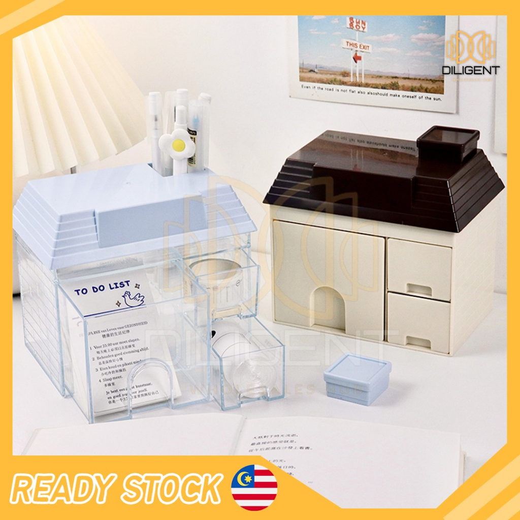 Creative House Shape Storage Box Multifunctional Desk Organizer ...