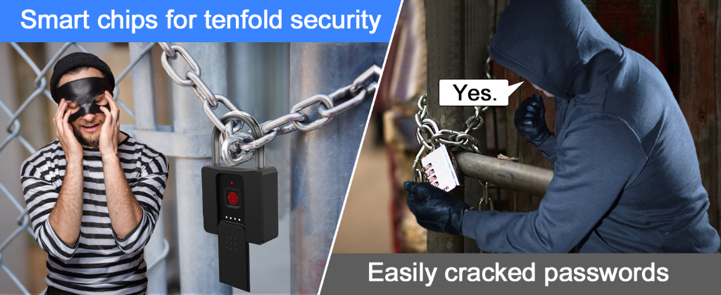 🏆6 in 1 Fingerprint Padlock 🏆With Key Smart HDB Door Lock Outdoor ...