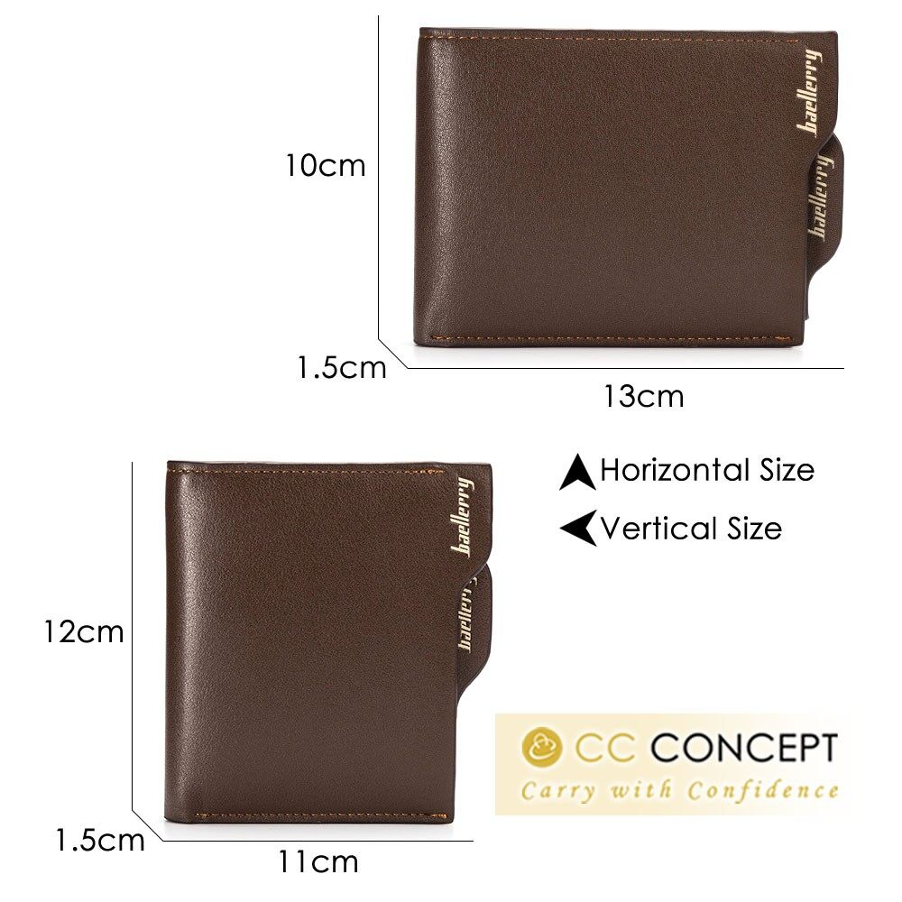 CC CONCEPT Baellerry Men Short Wallet Fashion Smart Zip Bifold Wallet ...