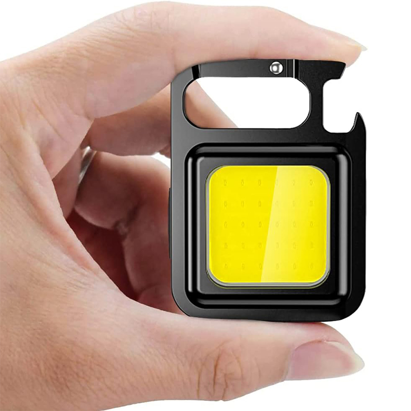 ULTRA BRIGHT 》Mini Keychain LED Torch Light 4 Modes COB Flashlight ...