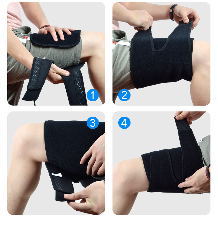 Compression Thigh Brace-Hamstring Quad-Adjustable Strap,Anti-Slip ...