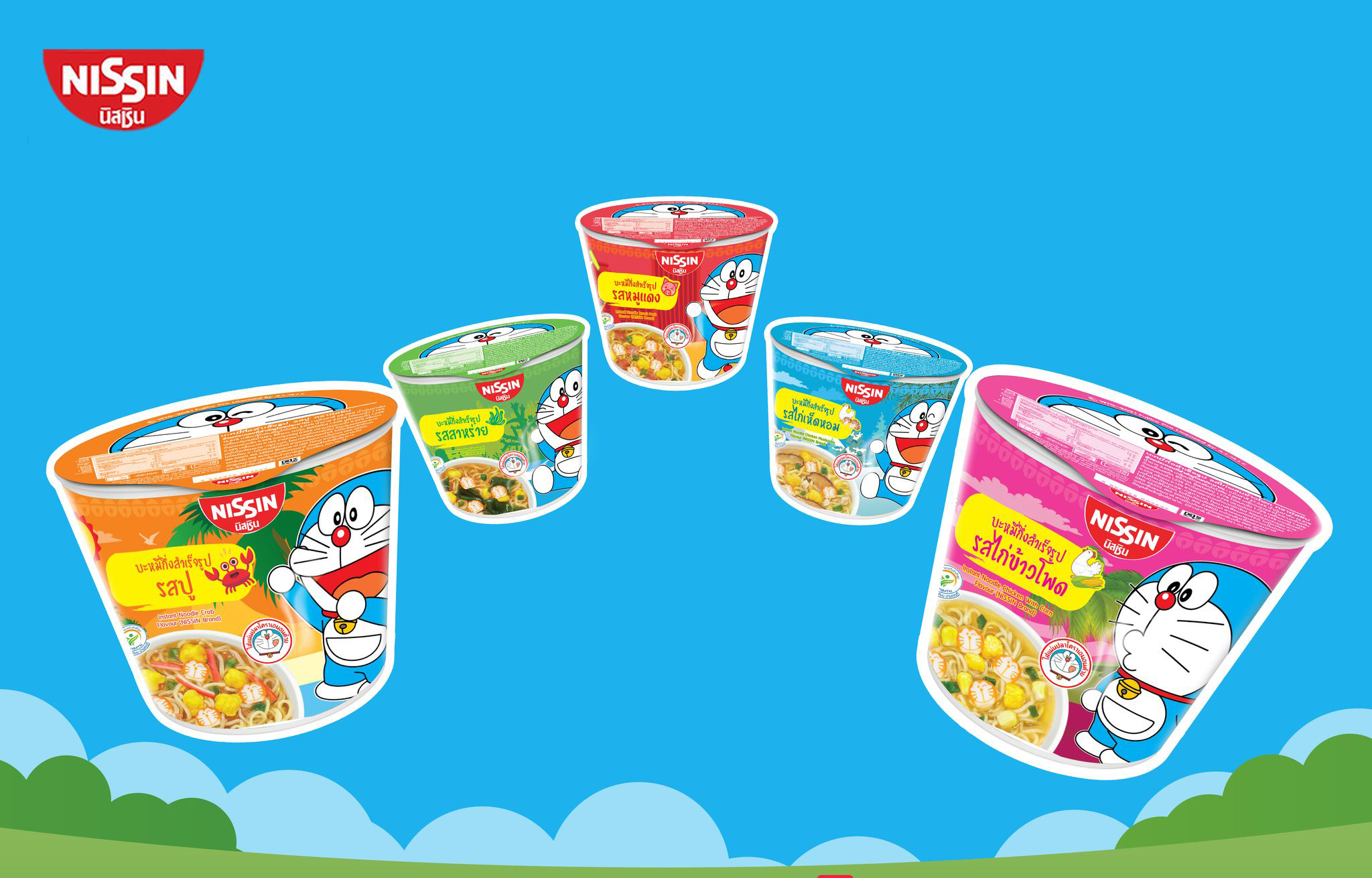 Cheap Nissin Mini Cup Doraemon Instant Noodles Crab Flavour 40 g. x 6 pcs