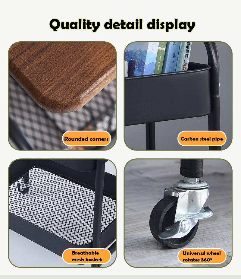 EE HOME Table Top Design 2 Tiers Trolley Rack With Wheel Kitchen Rack ...