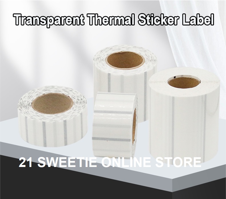 All Transparent Thermal Sticker Rolls PVC PET ISO Adhesive Clear Label ...