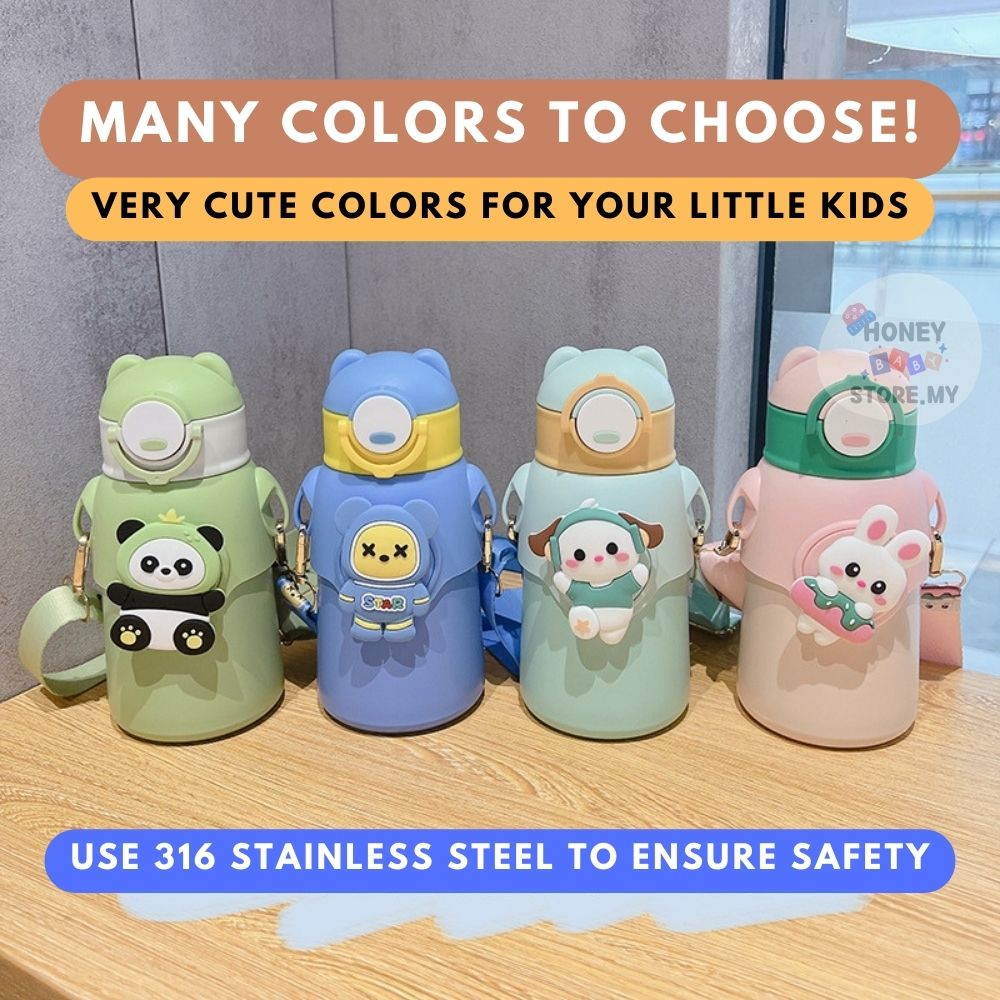 500ML Bottle Kids Stainless Steel Botol Air Kanak Kanak Thermal Flask ...