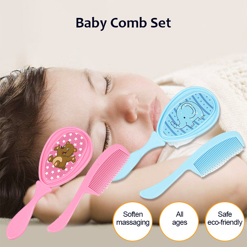 Baby Hair Brush Safety Soft Comb Set Cartoon Cute Kids Comb Grooming ...