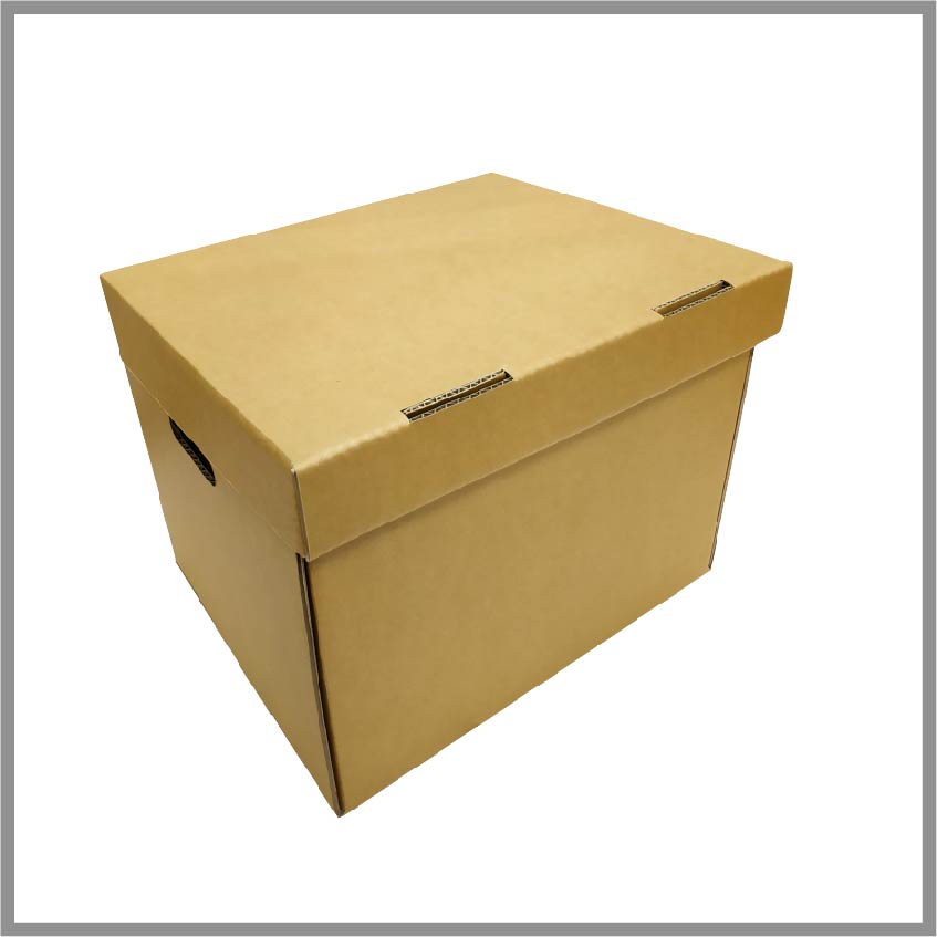 Document Box File Box Moving Office Home Kraft Packaging Carton Hidden ...