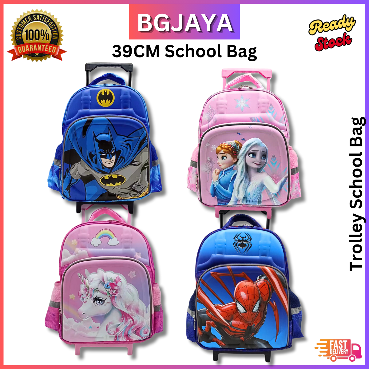 39cm Cartoon School Backpack Kids Waterproof Bagpack Beg Sekolah ...