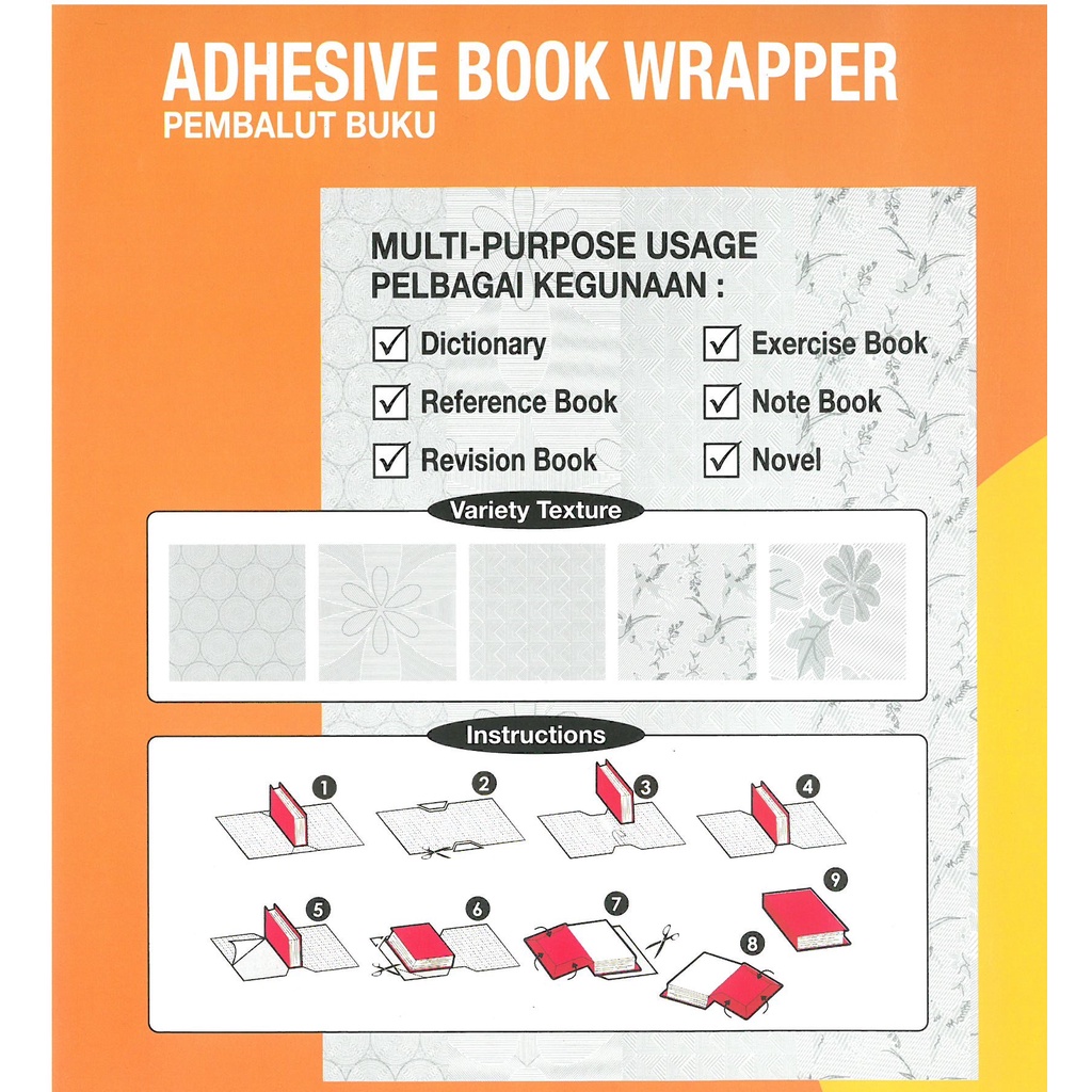 Dolphin Self Adhesive Book Cover Wrapper Pembalut Buku 10 sheets (3 ...