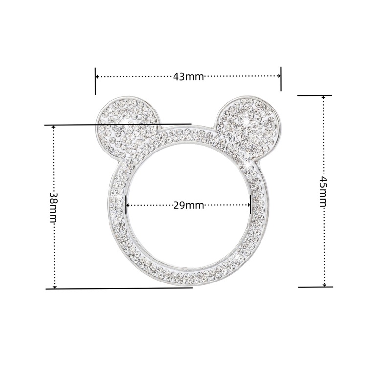 Car Diamond Devil Mickey Ribbon Push Start Button Cover Diamond Ring ...
