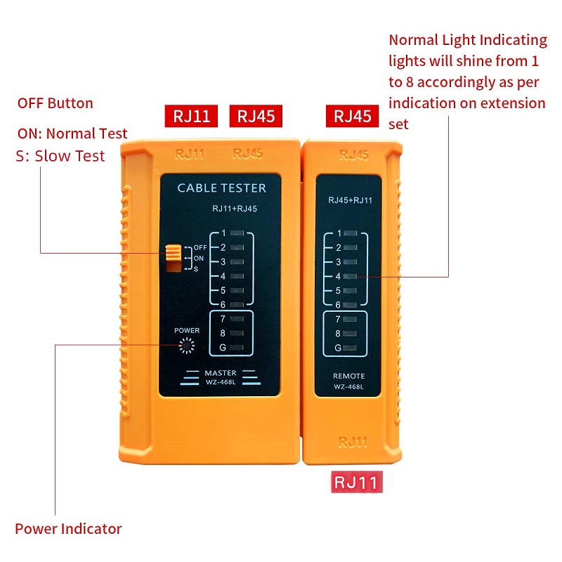 RJ45 LAN Network Tester Telephone Cable Tester Network Cable Tester ...