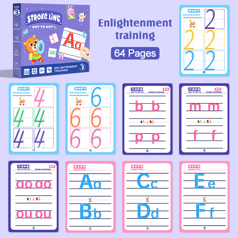 Kid Magical Tracing Workbook Educational Toy with Erasable Pen Drawing ...