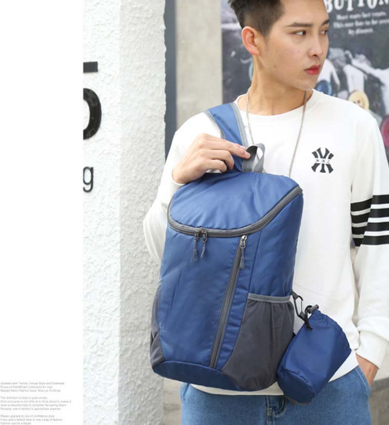 Foldable Backpack Outdoor Travel Bag Drawstring Bag Beg Hiking Camping ...