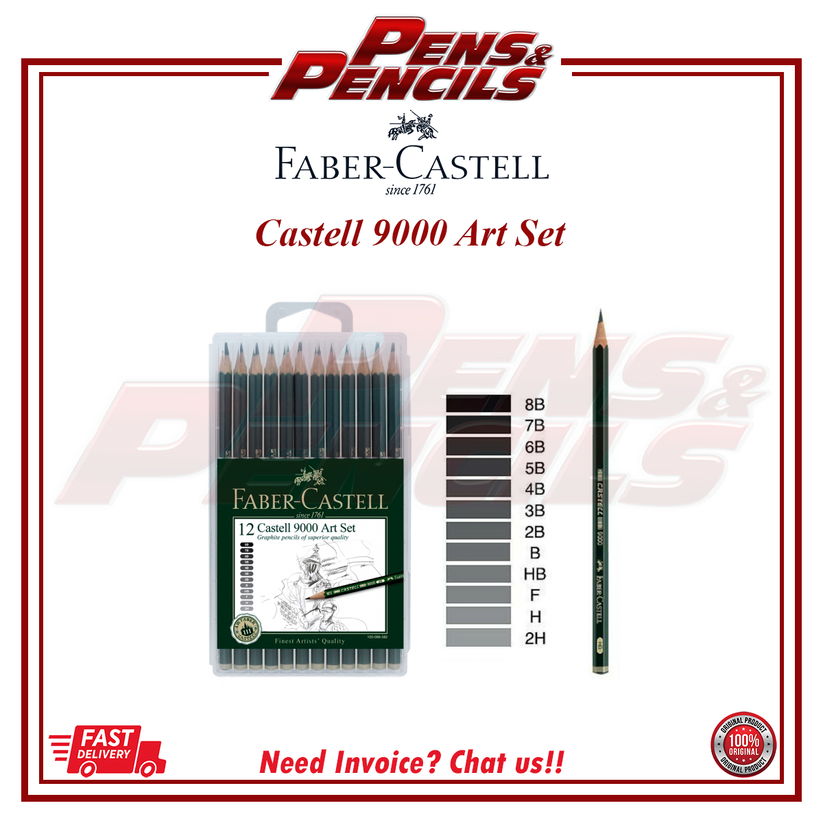 Faber-Castell Castell 9000 Graphite Pencil Set Art Set 117166 (12pcs/Set) /  Faber Castell (1 Set) | Shopee Singapore