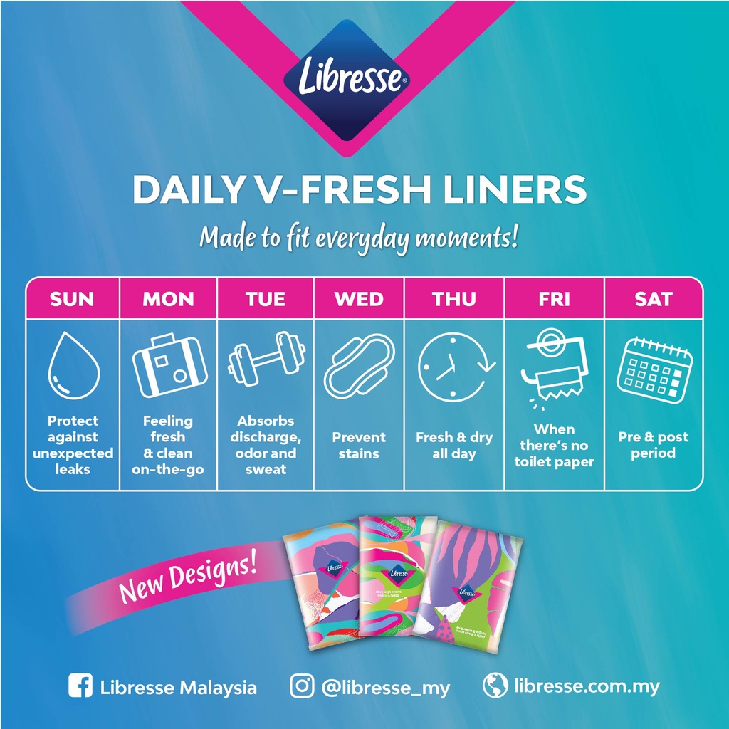 Libresse Daily V-Fresh Slim Panty Liners 32pcs x 3